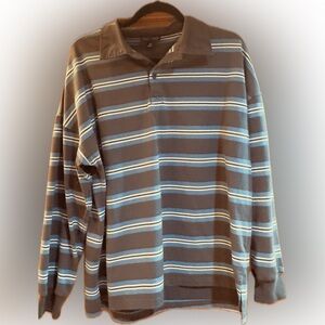 Classic Striped Long Sleeve Polo Shirt